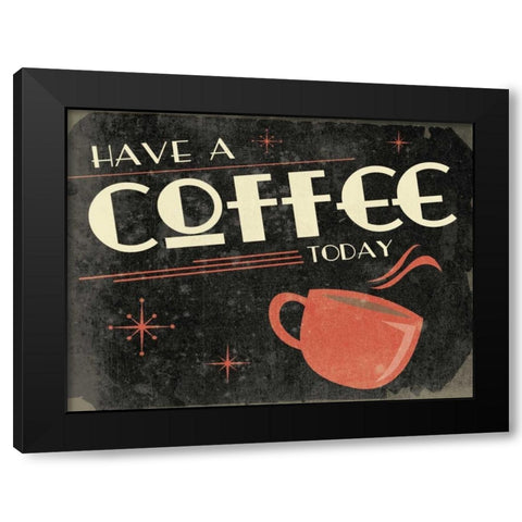 Retro Coffee A Black Modern Wood Framed Art Print with Double Matting by Grey, Jace