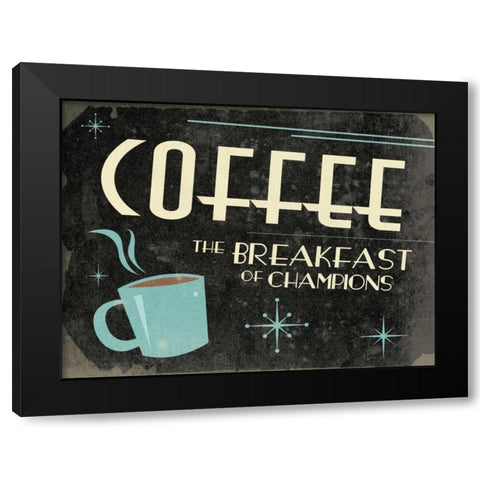 Retro Coffee B Black Modern Wood Framed Art Print by Grey, Jace