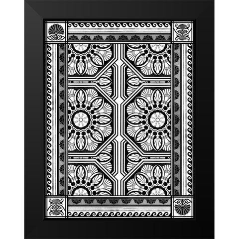Patterns D Black Modern Wood Framed Art Print by Grey, Jace