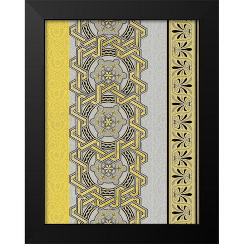 Patterns R2 Black Modern Wood Framed Art Print by Grey, Jace