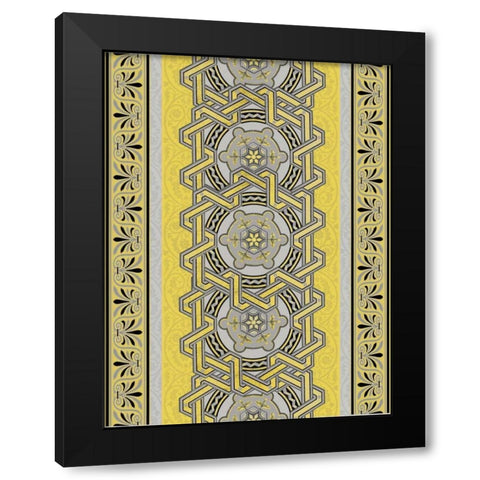 Patterns R3 Black Modern Wood Framed Art Print by Grey, Jace
