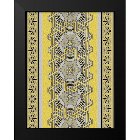Patterns R3 Black Modern Wood Framed Art Print by Grey, Jace