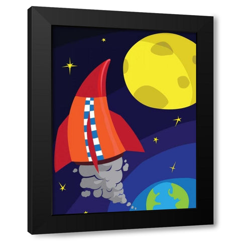Rocket A Black Modern Wood Framed Art Print by Grey, Jace