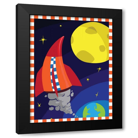 Rockets Black Modern Wood Framed Art Print by Grey, Jace
