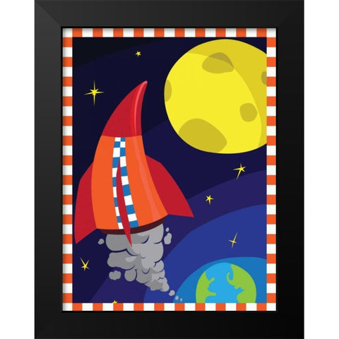 Rockets Black Modern Wood Framed Art Print by Grey, Jace