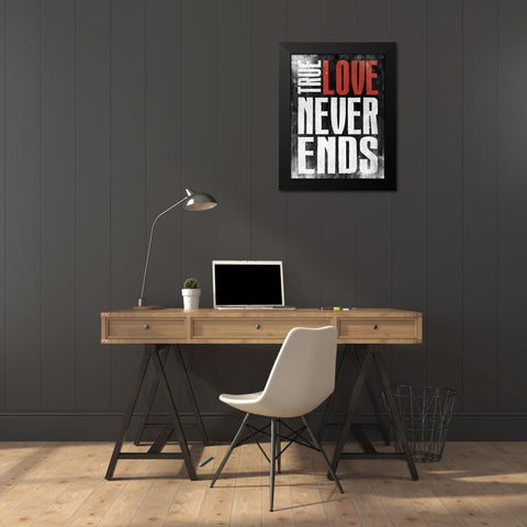 Never Ends Black Modern Wood Framed Art Print by Grey, Jace
