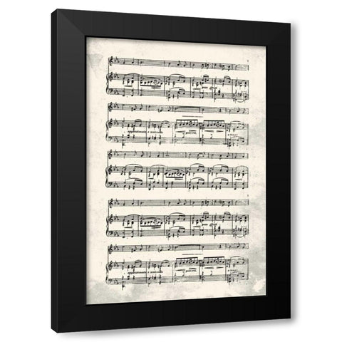 Music Sheet Cream Black Modern Wood Framed Art Print with Double Matting by Grey, Jace