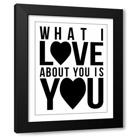 Text A2 Black Modern Wood Framed Art Print with Double Matting by Grey, Jace