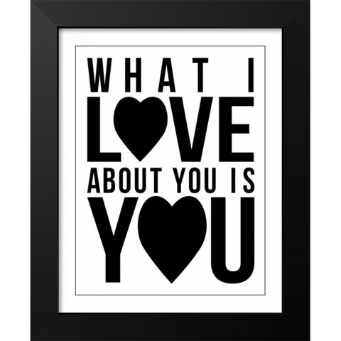 Text A2 Black Modern Wood Framed Art Print by Grey, Jace