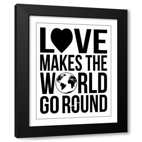 World Go Round 2 Black Modern Wood Framed Art Print by Grey, Jace
