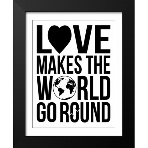 World Go Round 2 Black Modern Wood Framed Art Print by Grey, Jace