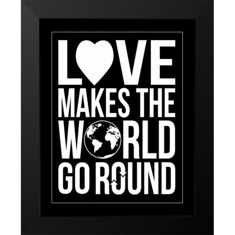 World Go Round Black Modern Wood Framed Art Print by Grey, Jace