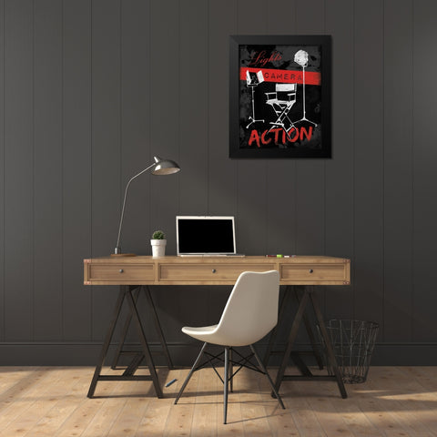 Cinema A2 Black Modern Wood Framed Art Print by Grey, Jace