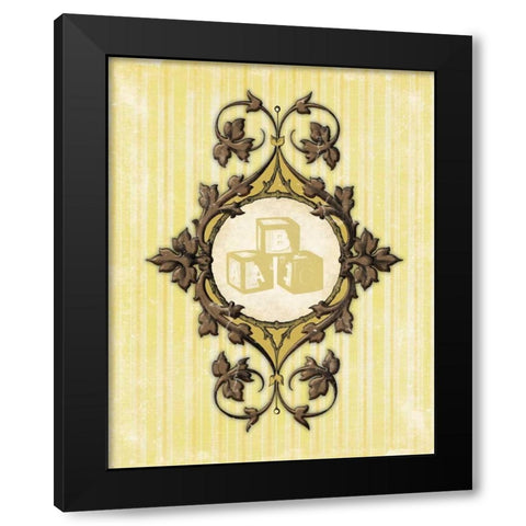 Blocks B Black Modern Wood Framed Art Print by Grey, Jace