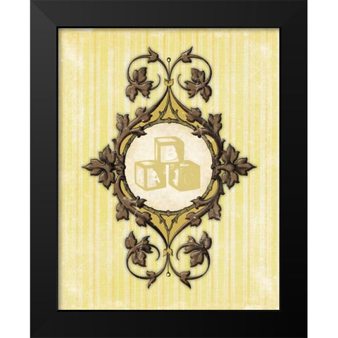 Blocks B Black Modern Wood Framed Art Print by Grey, Jace