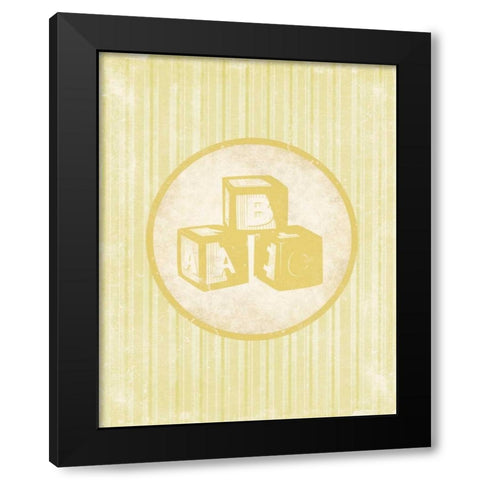 Blocks Black Modern Wood Framed Art Print by Grey, Jace