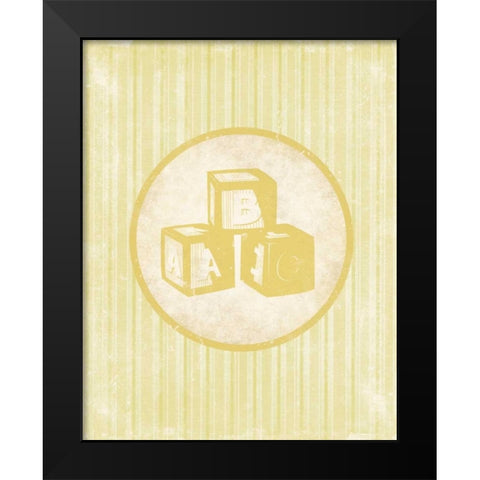 Blocks Black Modern Wood Framed Art Print by Grey, Jace