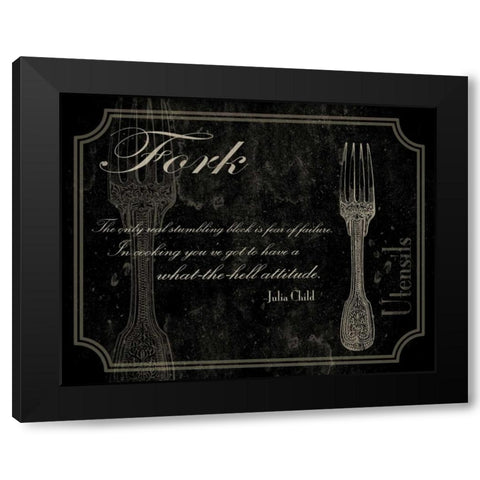 Fork Quote 2 Black Modern Wood Framed Art Print by Grey, Jace