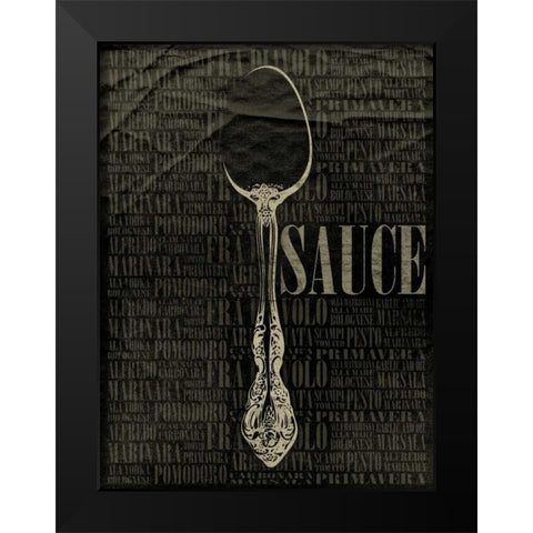 SAUCE Type 2 Black Modern Wood Framed Art Print by Grey, Jace