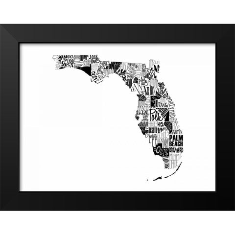 Florida Black Modern Wood Framed Art Print by Grey, Jace