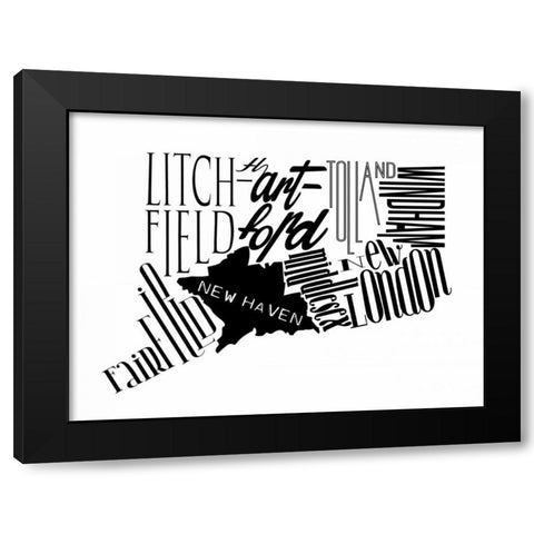 CT Black Modern Wood Framed Art Print by Grey, Jace