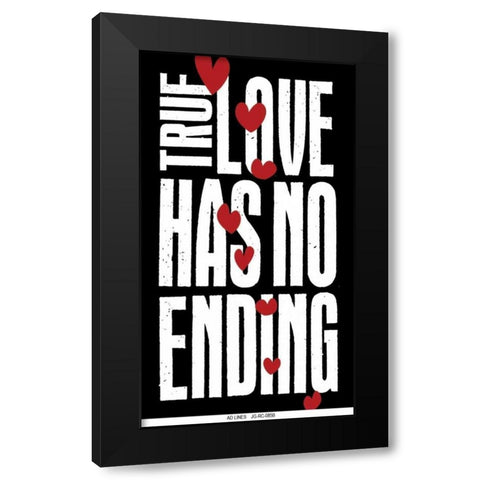 True Love Black Modern Wood Framed Art Print by Grey, Jace