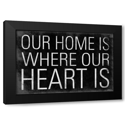 Heart Black Modern Wood Framed Art Print with Double Matting by Grey, Jace