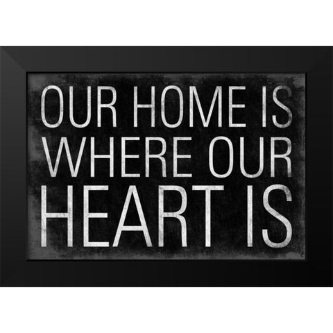 Heart Black Modern Wood Framed Art Print by Grey, Jace