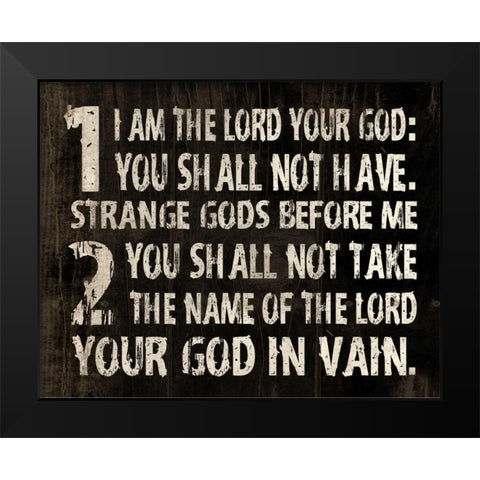 10 Commandments Black Modern Wood Framed Art Print by Grey, Jace