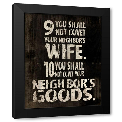 10 Commandments 2 Black Modern Wood Framed Art Print with Double Matting by Grey, Jace