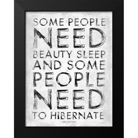 Hibernate Black Modern Wood Framed Art Print by Grey, Jace