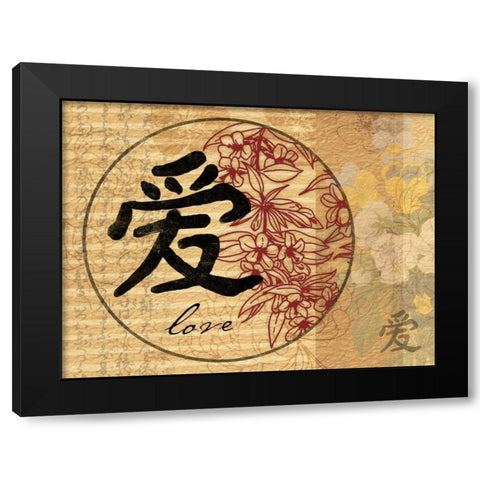 Love Black Modern Wood Framed Art Print by Grey, Jace