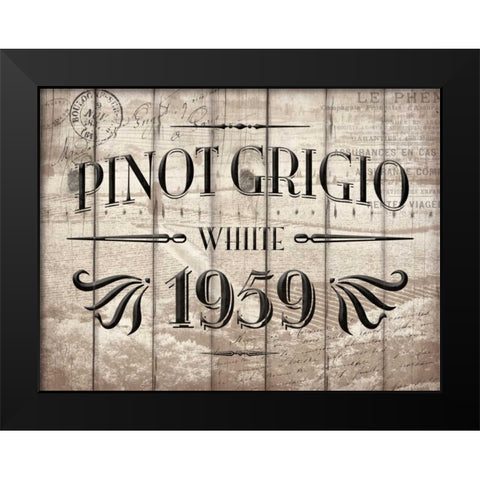Pinot Grogio Black Modern Wood Framed Art Print by Grey, Jace