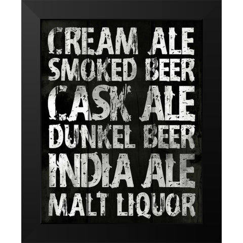 Cream Ale Black Modern Wood Framed Art Print by Grey, Jace