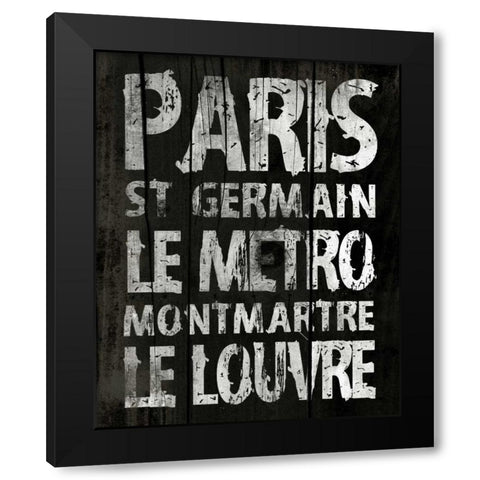 Paris Black Modern Wood Framed Art Print by Grey, Jace