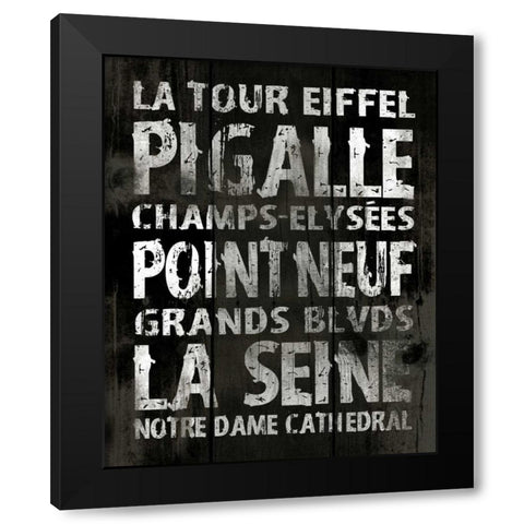 Paris Mate Black Modern Wood Framed Art Print by Grey, Jace