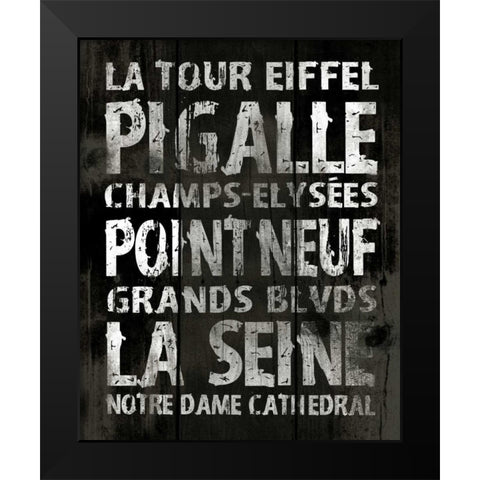 Paris Mate Black Modern Wood Framed Art Print by Grey, Jace