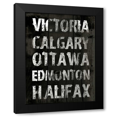 Canada Grunge Type Mate Black Modern Wood Framed Art Print by Grey, Jace