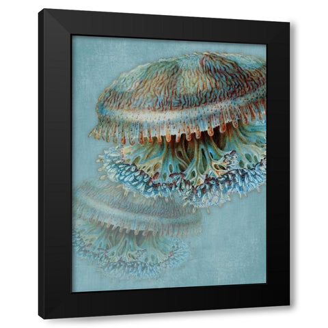 Blue Sea Black Modern Wood Framed Art Print with Double Matting by Grey, Jace