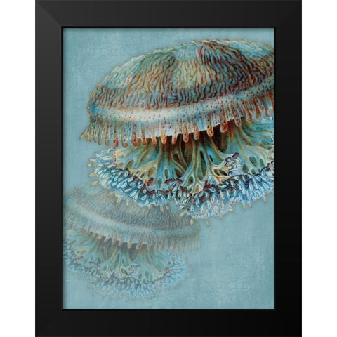 Blue Sea Black Modern Wood Framed Art Print by Grey, Jace