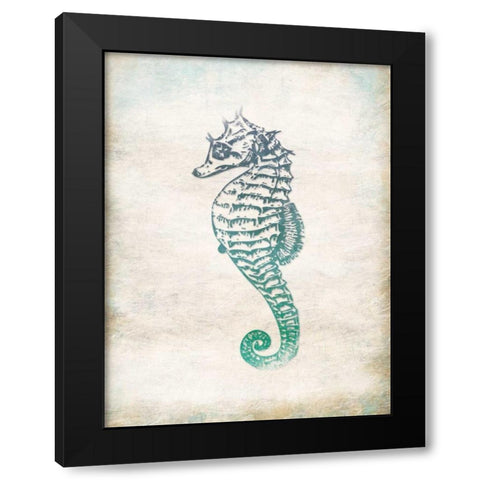 Seahorse Black Modern Wood Framed Art Print with Double Matting by Grey, Jace