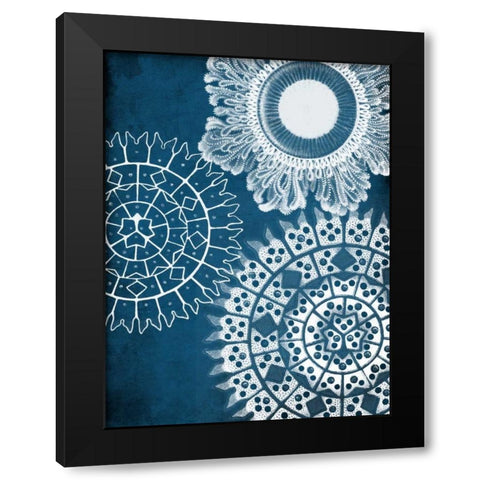 Blue Patterns Mate Black Modern Wood Framed Art Print with Double Matting by Grey, Jace