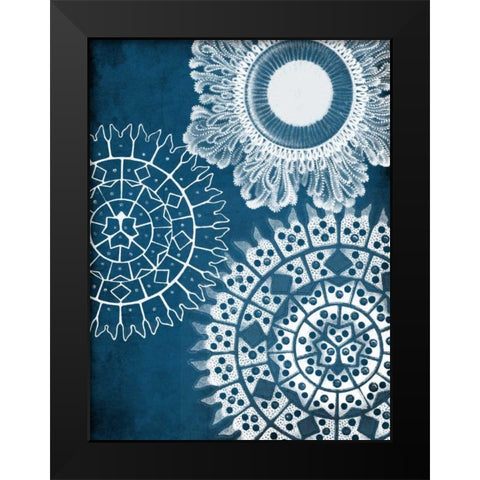 Blue Patterns Mate Black Modern Wood Framed Art Print by Grey, Jace