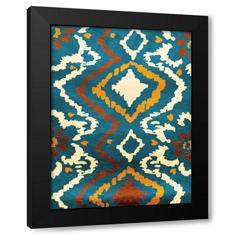 Pattern Blue Black Modern Wood Framed Art Print by Grey, Jace