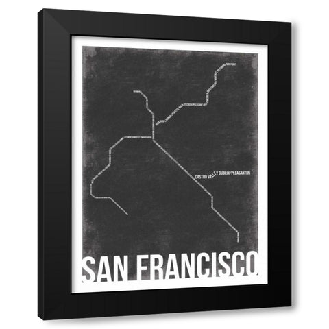 San Fran Black Modern Wood Framed Art Print by Grey, Jace