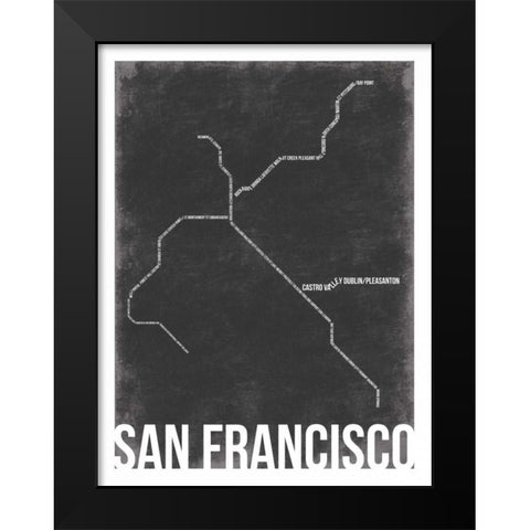 San Fran Black Modern Wood Framed Art Print by Grey, Jace