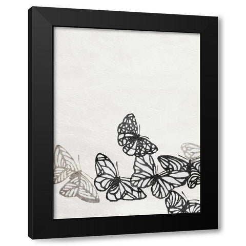 Butterflies Black Modern Wood Framed Art Print by Grey, Jace