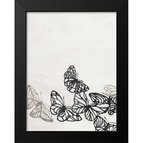 Butterflies Black Modern Wood Framed Art Print by Grey, Jace