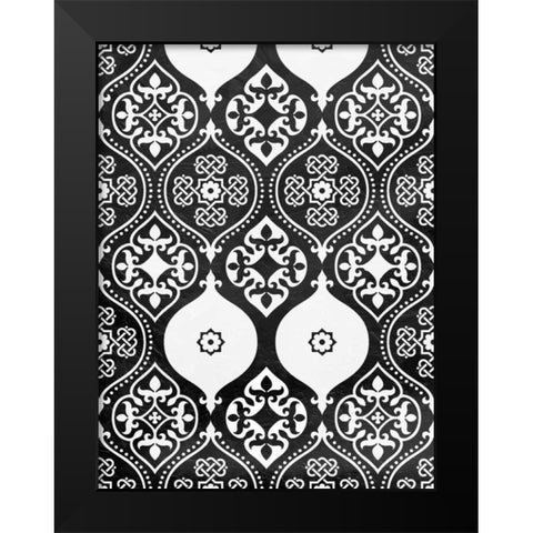BW Pattern Black Modern Wood Framed Art Print by Grey, Jace
