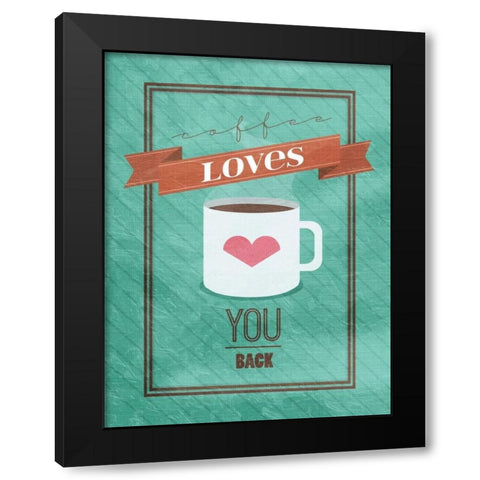 Coffee Loves Black Modern Wood Framed Art Print with Double Matting by Grey, Jace